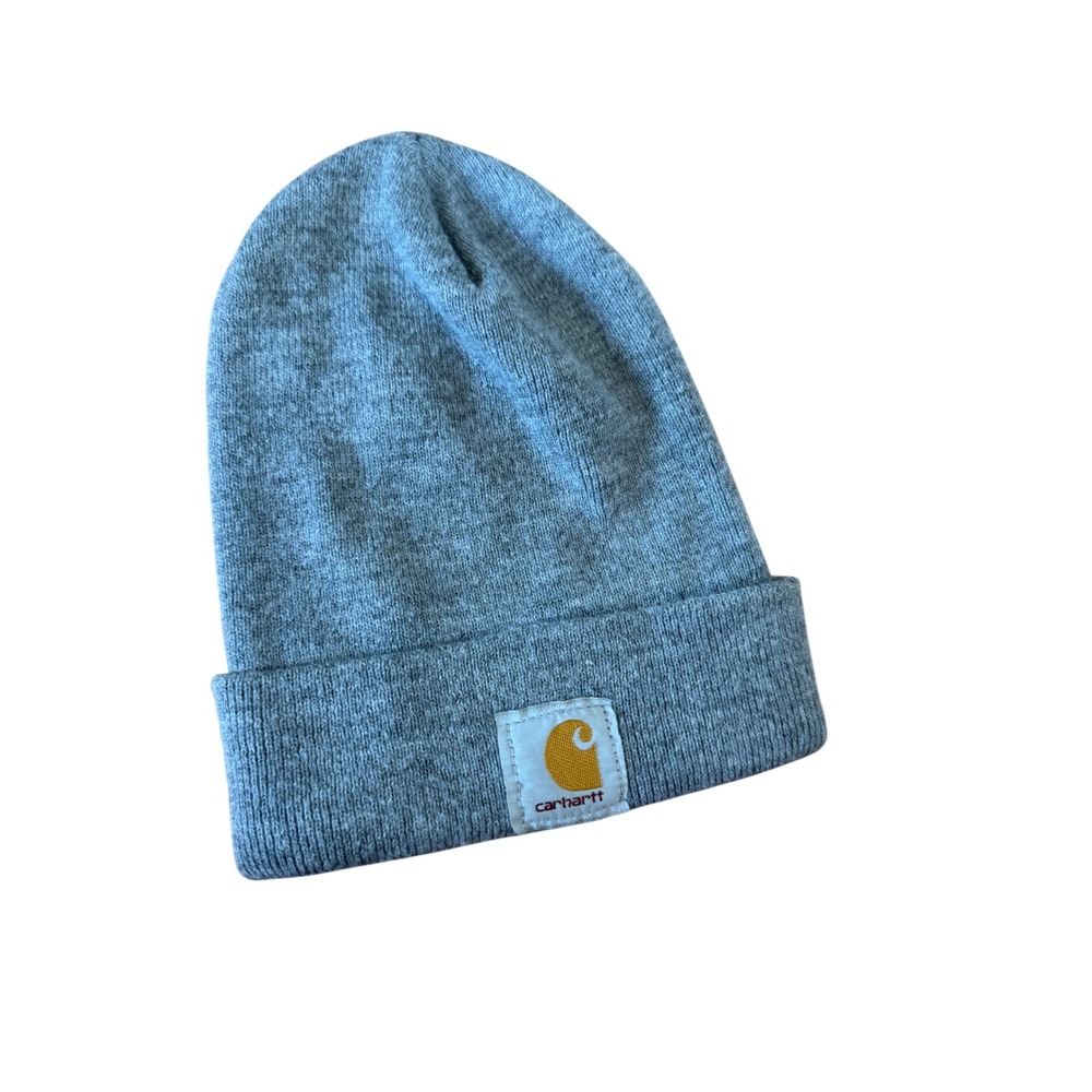 Carhartt Mens Acrylic Watch Hat Heather Grey Knit Beanie Logo Patch A18